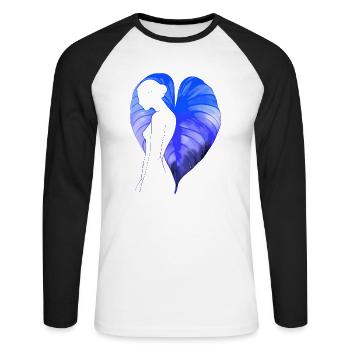 Blumen Frauen Mädchen Mode Design Kunst Weiblicher Stil - Unisex Baseballshirt langarm - Weiß/Schwarz - Vorne - Nik (191cm)