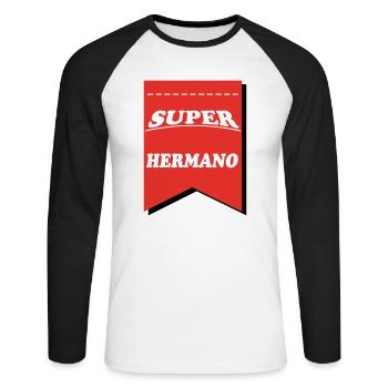 BROTHER SISTER BROTHER SISTERHERMANO - Unisex Long Sleeve Baseball T-Shirt - white/black - Front - Nik (191cm)