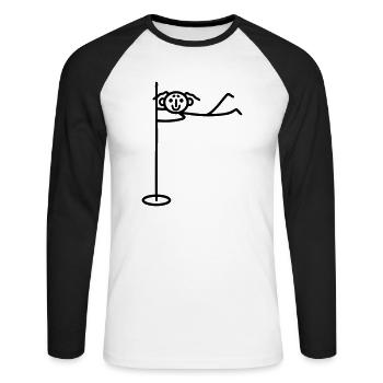 Frau Pole dance - Unisex Baseballshirt langarm - Weiß/Schwarz - Vorne - Nik (191cm)
