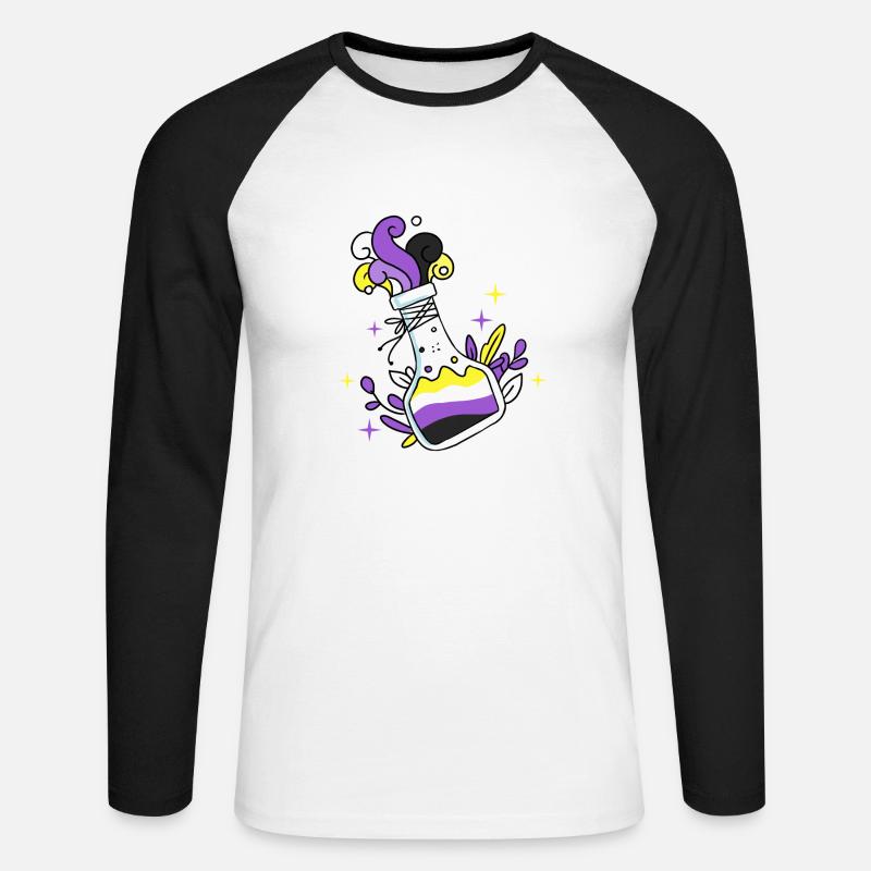 Nonbinary Pride Zaubertrank Nonbinary Pride - Unisex Baseballshirt langarm - Weiß/Schwarz