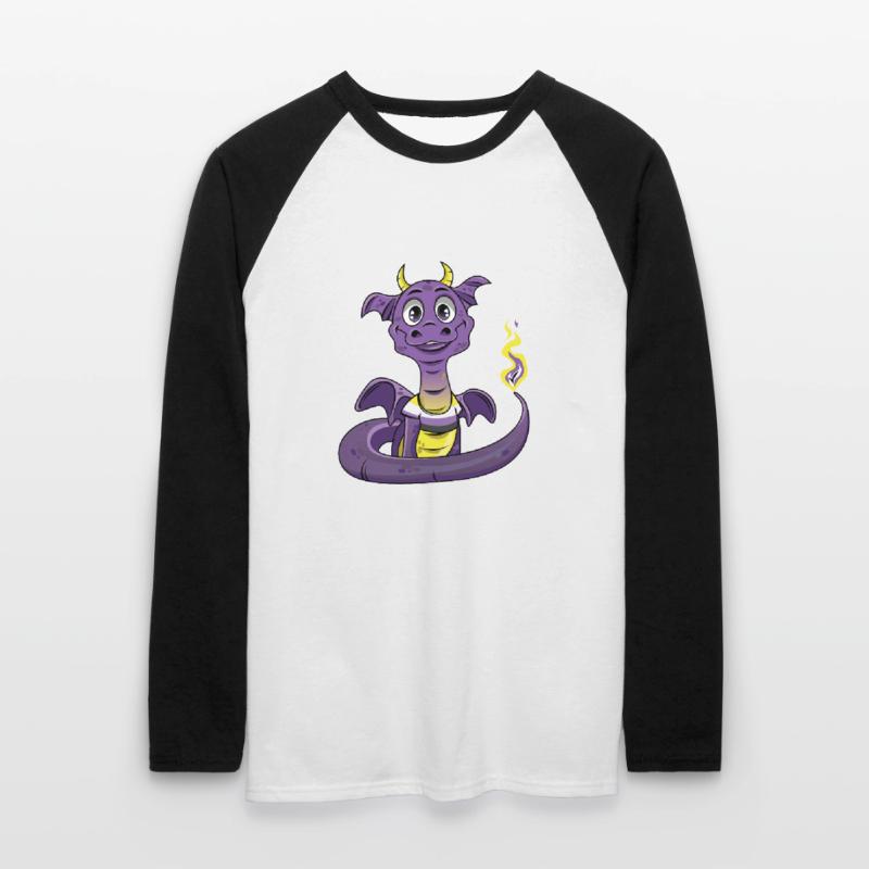 Nonbinary Pride Dragon Nonbinary Unisex Long Sleeve Baseball T-Shirt