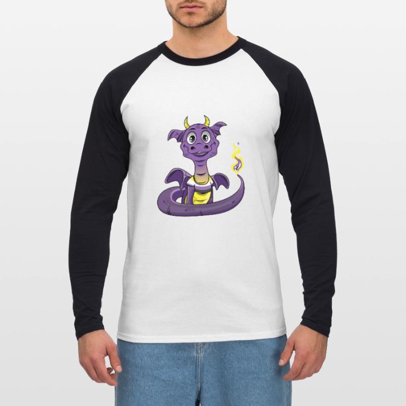 Nonbinary Pride Dragon Nonbinary Unisex Long Sleeve Baseball T-Shirt