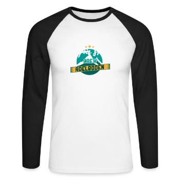 Après Ski Crew Adelboden - Geschenk - Unisex Baseballshirt langarm - Weiß/Schwarz - Vorne - Nik (191cm)