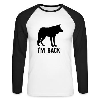 Wolf Wölfe Deutschland zurück Naturschutz heimisch - Unisex Baseballshirt langarm - Weiß/Schwarz - Vorne - Nik (191cm)