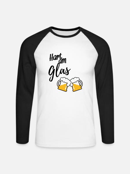 Hart am Glas - Unisex Baseballshirt langarm - Weiß/Schwarz
