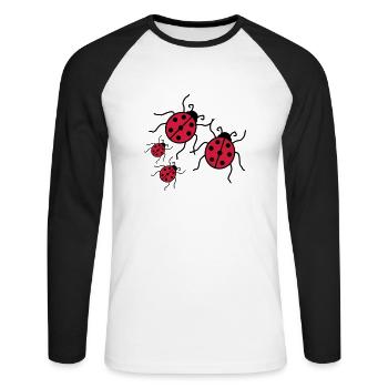 couple love couples 2 children babies mom boy maed - Unisex Long Sleeve Baseball T-Shirt - white/black - Front - Nik (191cm)