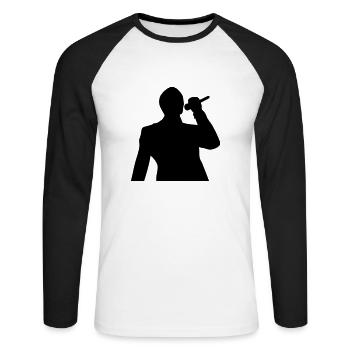 singer - Unisex Long Sleeve Baseball T-Shirt - white/black - Front - Nik (191cm)