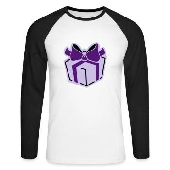 Geschenk 3 - Unisex Baseballshirt langarm - Weiß/Schwarz - Vorne - Nik (191cm)