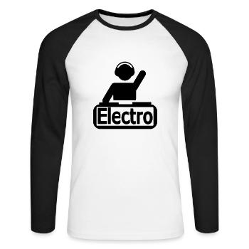 DJ / Elektro - Unisex Baseballshirt langarm - Weiß/Schwarz - Vorne - Nik (191cm)
