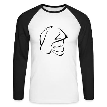 casque pompiers - T-shirt baseball manches longues Homme - blanc/noir - Devant - Nik (191cm)