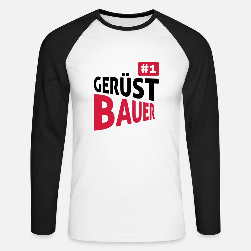 Gerüstbauer - Unisex Baseballshirt langarm - Weiß/Schwarz