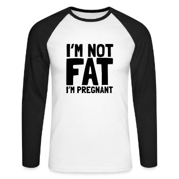 I'm not Fat I'm Pregnant - T-shirt baseball manches longues Homme - blanc/noir - Devant - Nik (191cm)
