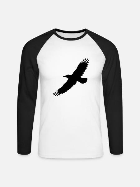 rabe - Unisex Baseballshirt langarm - Weiß/Schwarz