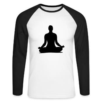 yoga___f1 - Långärmad basebolltröja herr - vit/svart - Fram - Nik (191cm)