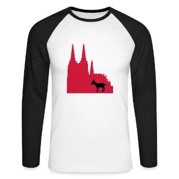 stadt_koeln - Unisex Long Sleeve Baseball T-Shirt - white/black - Front - Nik (191cm)