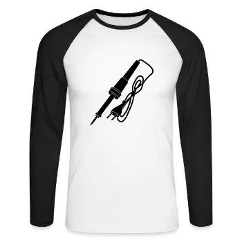 soldering pond_s1 - Unisex Long Sleeve Baseball T-Shirt - white/black - Front - Nik (191cm)