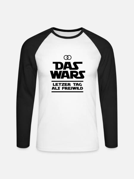 Das Wars letzter Tag als - Unisex Baseballshirt langarm - Weiß/Schwarz