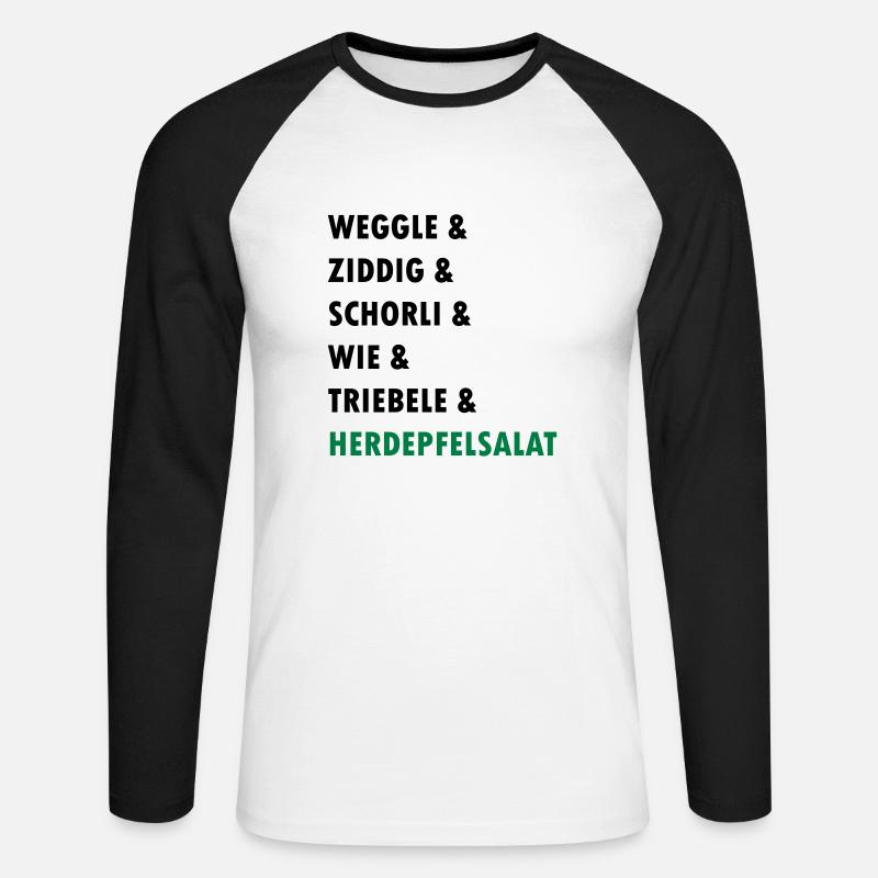 badisch - Unisex Baseballshirt langarm - Weiß/Schwarz