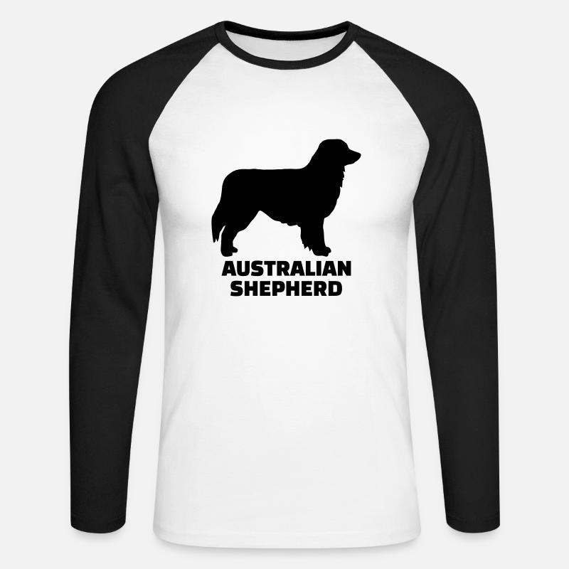 Australian Shepherd - Unisex Baseballshirt langarm - Weiß/Schwarz