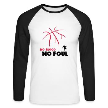Basket-ball Basketball Basket - T-shirt baseball manches longues Homme - blanc/noir - Devant - Nik (191cm)