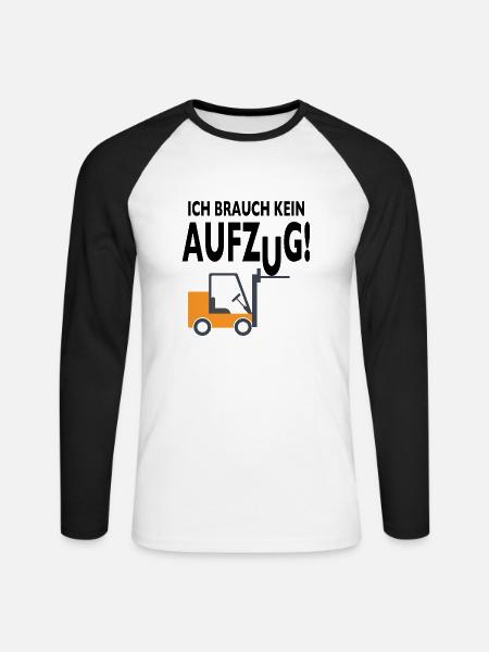 Staplerfahrer Lagerist Gabelstaplerfahrer Stapler - Unisex Baseballshirt langarm - Weiß/Schwarz
