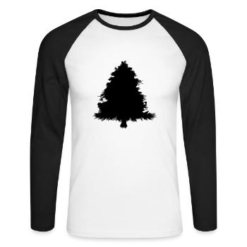 Christmas Tree Christmas Tree Winter Vector 6 - Unisex Long Sleeve Baseball T-Shirt - white/black - Front - Nik (191cm)