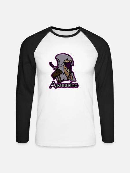 Der Assassine - Unisex Baseballshirt langarm - Weiß/Schwarz