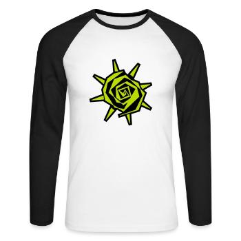 Soleil - T-shirt baseball manches longues Homme - blanc/noir - Devant - Nik (191cm)