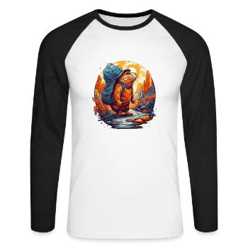 Mole rat has not yet reached its goal - Unisex Long Sleeve Baseball T-Shirt - white/black - Front - Nik (191cm)