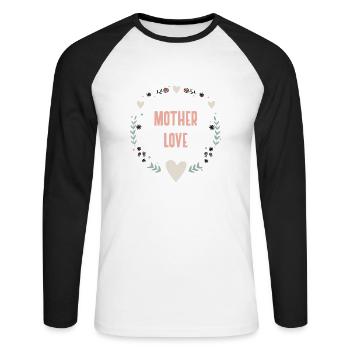 Fête des mères Mother Love Thank You Children Gift - T-shirt baseball manches longues Homme - blanc/noir - Devant - Nik (191cm)