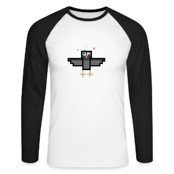 Kaffee-Taube - Unisex Baseballshirt langarm - Weiß/Schwarz - Vorne - Nik (191cm)