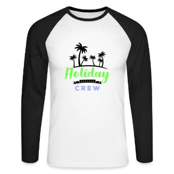 holiday crew - Unisex Baseballshirt langarm - Weiß/Schwarz - Vorne - Nik (191cm)