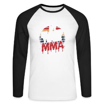 For real MMA enthusiasts - Unisex Long Sleeve Baseball T-Shirt - white/black - Front - Nik (191cm)