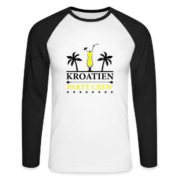 Équipe de fête en Croatie - T-shirt baseball manches longues Homme - blanc/noir - Devant - Nik (191cm)