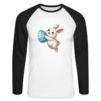 bunny rabbit easter bunny - Unisex Long Sleeve Baseball T-Shirt - white/black - Front - Nik (191cm)