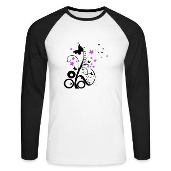 Printemps | | deux couleurs - T-shirt baseball manches longues Homme - blanc/noir - Devant - Nik (191cm)