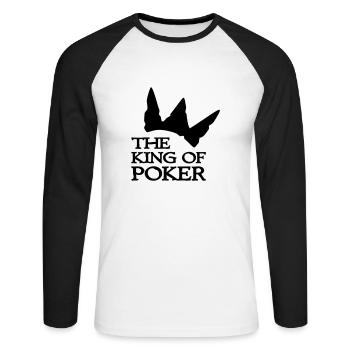 poker - Unisex Baseballshirt langarm - Weiß/Schwarz - Vorne - Nik (191cm)