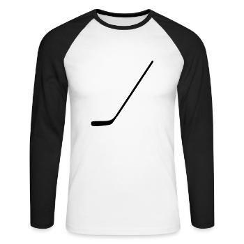 hockey sur glace - T-shirt baseball manches longues Homme - blanc/noir - Devant - Nik (191cm)