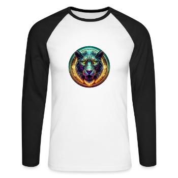 422 CC LIONLITY NFT CLG Pro 1 - Unisex Baseballshirt langarm - Weiß/Schwarz - Vorne - Nik (191cm)
