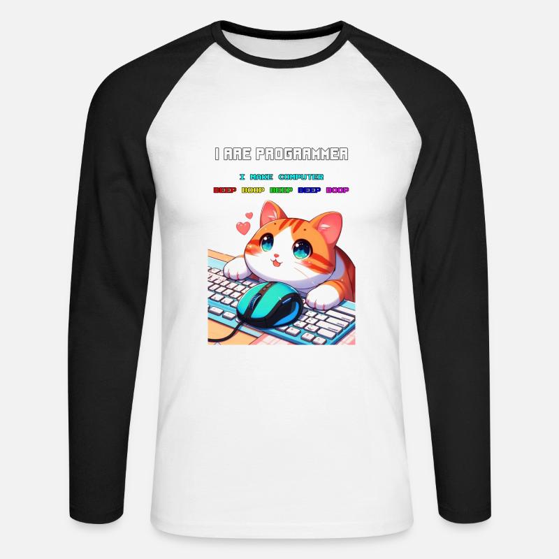 Ich bin Programmierer - Unisex Baseballshirt langarm - Weiß/Schwarz