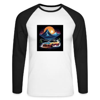 JDM Sportcar Tuning Driftcar Car Gift PS - Unisex Long Sleeve Baseball T-Shirt - white/black - Front - Nik (191cm)
