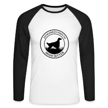 Irish Setter Jagdgebrauchshund Jagdhunde Wilsigns - Unisex Baseballshirt langarm - Weiß/Schwarz - Vorne - Nik (191cm)