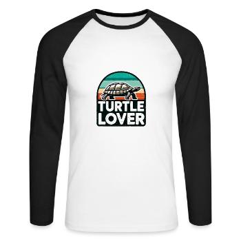 Turtle Lover Design - Perfect for Reptile - Unisex Long Sleeve Baseball T-Shirt - white/black - Front - Nik (191cm)