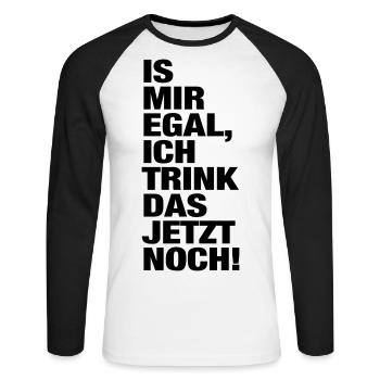 Je m'en fiche je bois la fête de l'alcool maintenant - T-shirt baseball manches longues Homme - blanc/noir - Devant - Nik (191cm)