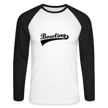 bowling - Unisex Long Sleeve Baseball T-Shirt - white/black - Front - Nik (191cm)