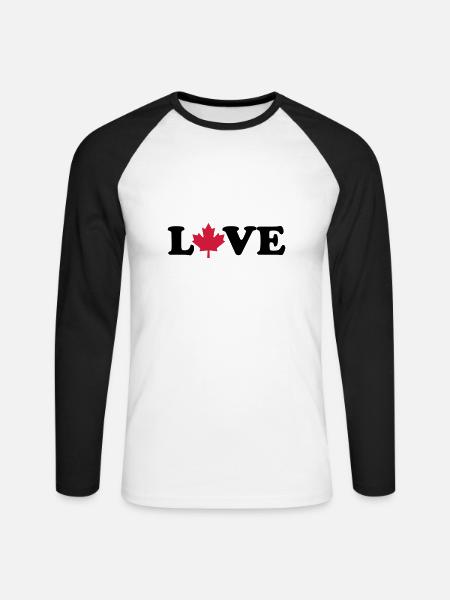 Canada - T-shirt baseball manches longues Homme - blanc/noir