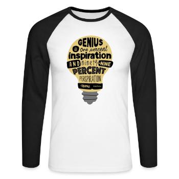 Reply with quote Thomas Edison - Unisex Long Sleeve Baseball T-Shirt - white/black - Front - Nik (191cm)
