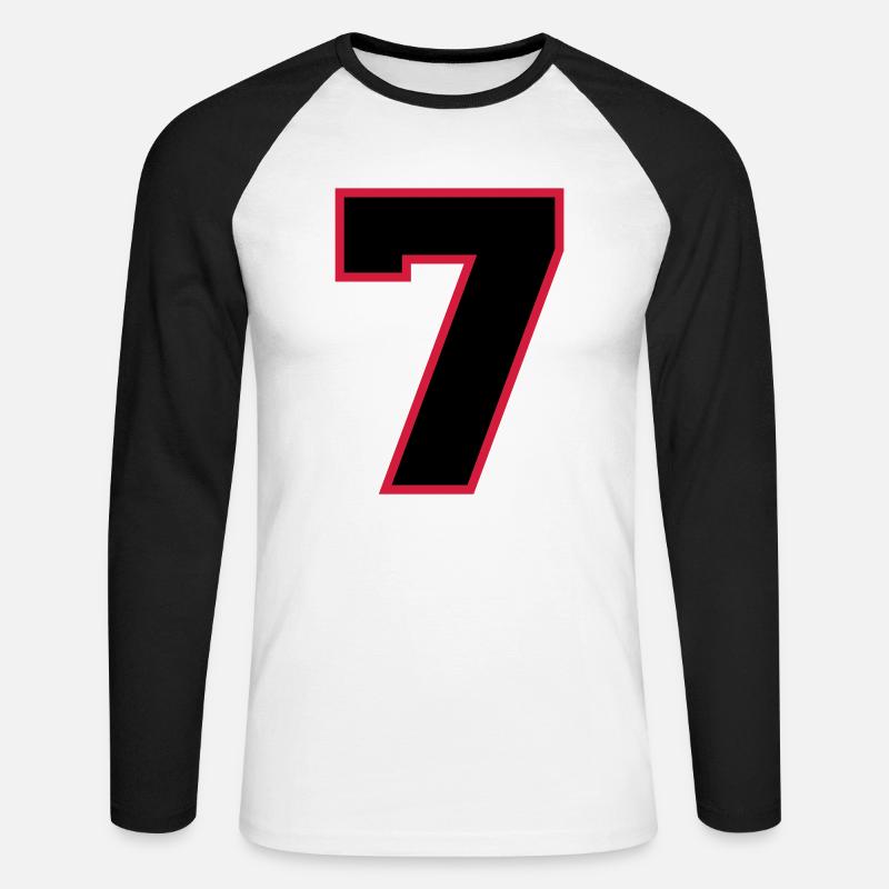 2cnumber7 - Unisex Baseballshirt langarm - Weiß/Schwarz