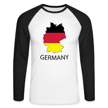 germany - T-shirt baseball manches longues Homme - blanc/noir - Devant - Nik (191cm)