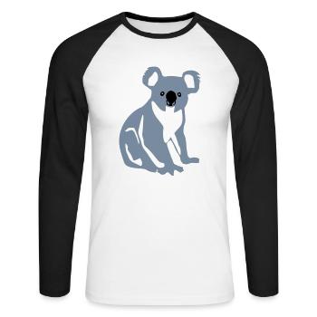 Koala bear - Unisex Long Sleeve Baseball T-Shirt - white/black - Front - Nik (191cm)